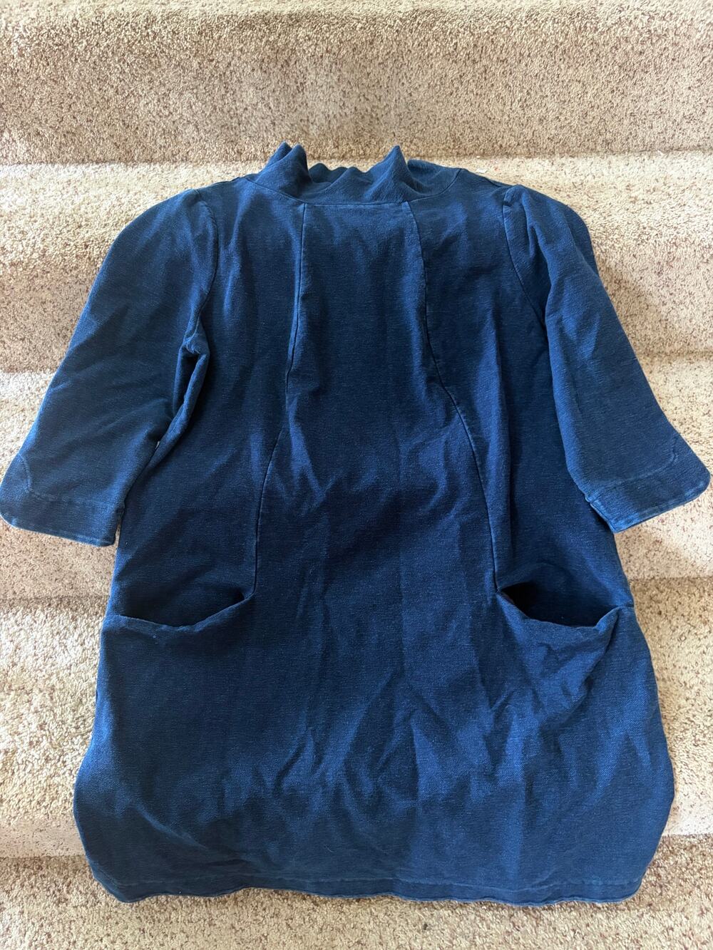 Boden womens 18L blue mock turtleneck dress